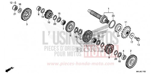 GETRIEBE (GEGENWELLE) (NC750SD) NC750SDK de 2019